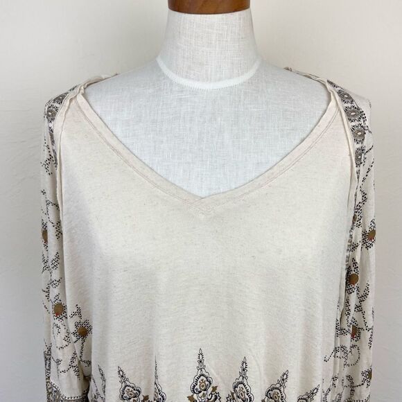 Free People Medallion Print Long-Sleeve Blouse - Picture 3 of 6